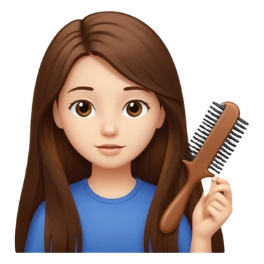girl brushing her hair sticker