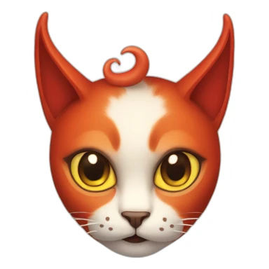 A cat with devil horns sticker