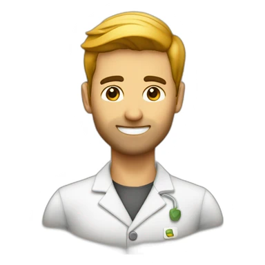 ingeniero pelo rubio en una oficina tomanto cafe sticker