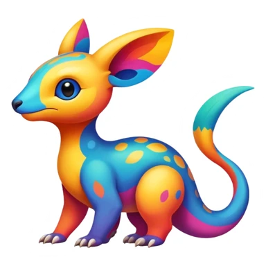 colorful vibrant Fakémon-creature with random markings sticker