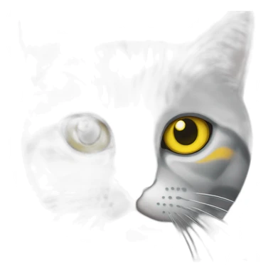 Silver marble Scottish straight cat with yellow eyes sticker