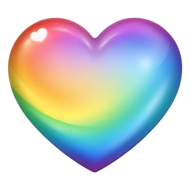 white heart with a rainbow sticker