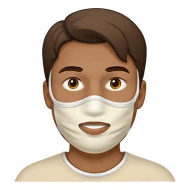 man with white clay face mask sticker