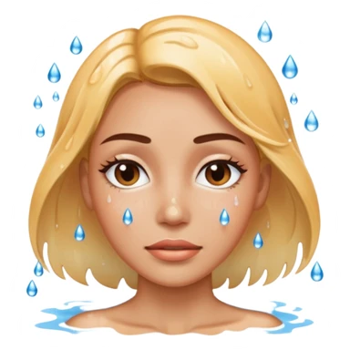 Water on female face sticker