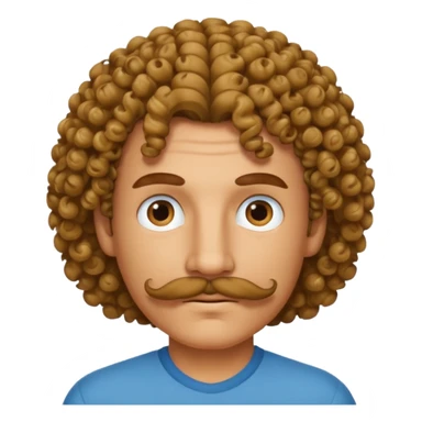 Robin with curly hair and a mustache  sticker