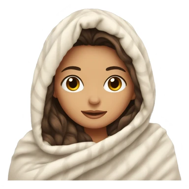 brunette in cozy blanket  sticker