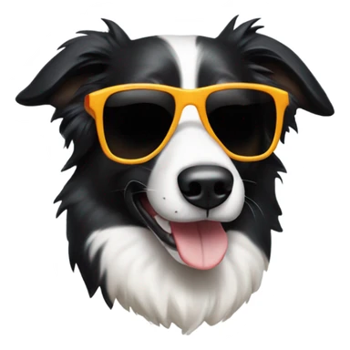 Border collie dog with sunglasses sticker