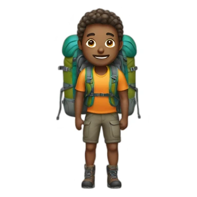 hiker with backpack sticker