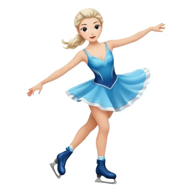 buz pıstının ustunde kayan,yarısma ıcın elbıse gıymıs ve artıstık hareketler yapan kadın emojısı  sticker