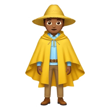 brown skin man with fashion yellow pancho sticker