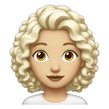fille blanche cheveux bouclés sans lunettes  sticker