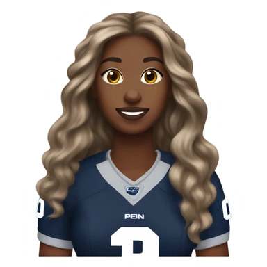 penn state jersey girl brown skin long hair sticker