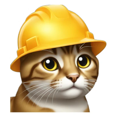 Gato con casco de construccion  sticker