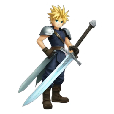 cloud strife with buster sword sticker
