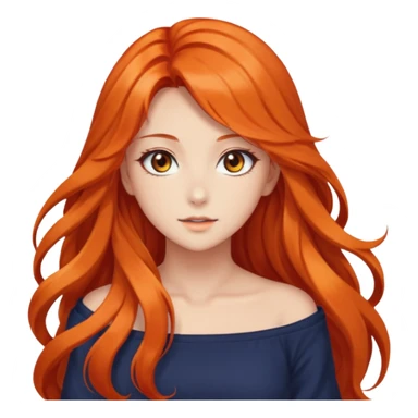 beautiful gorgeous anime lady with beautiful fiery sticker