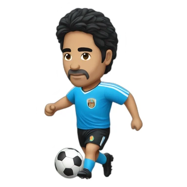 Maradona playing soccer sticker