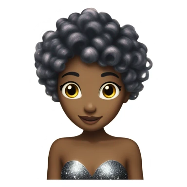 Black tinker bell glitter hair sticker