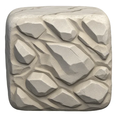 generate realistic detailed stone in 3d style with sand  sticker