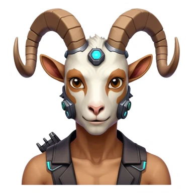 Cyberpunk Goat(Ram) man 2/3 veiw sticker