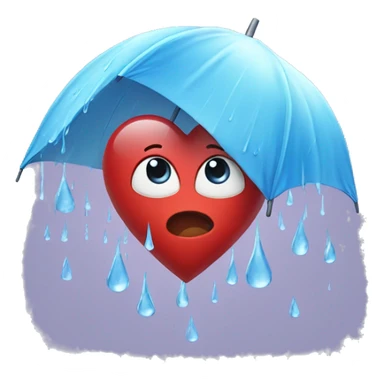 Heart with rain sticker