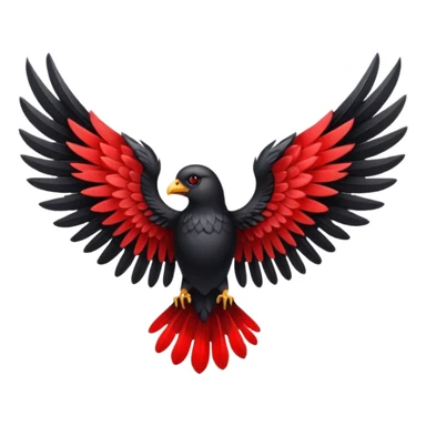 Black wings with red highlights  sticker
