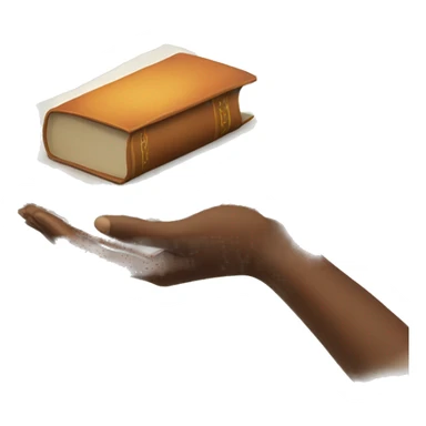 Hand giving book to anther sticker