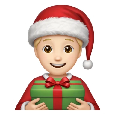 Laughing emoji with christmas sticker