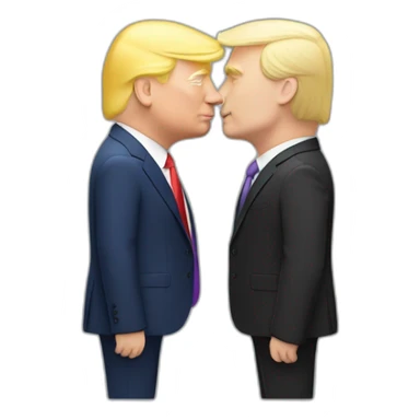 trump-and-putin-kissing,-lgbtq+ friendly, positivity, inclusiveness sticker