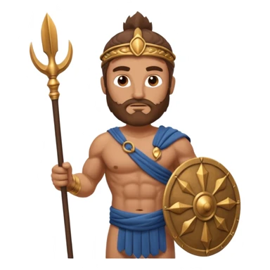 ancient greek man with spear sticker
