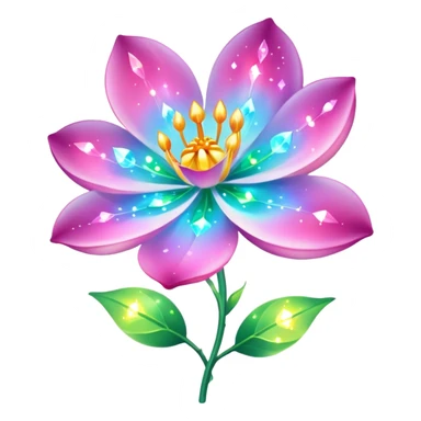 aurora flower sparkling, ethereal, with shimmering lights sticker