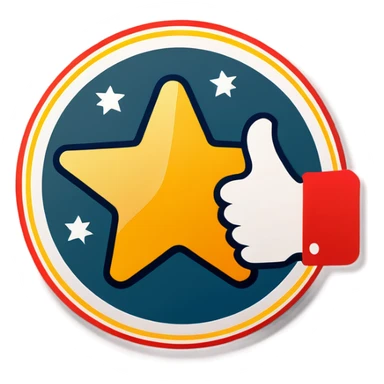 thumbs up and five star sticker