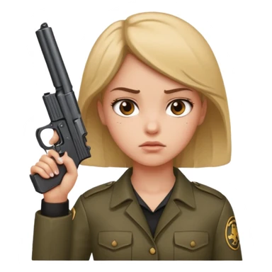 Girl holding a gun hand to head sticker