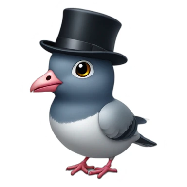 front facing pigeon wearing a bowler hat sticker