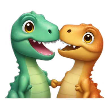 cute dinosaur kiss sticker