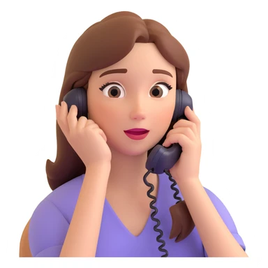 girl talking on phone bedroom background, close up pose sticker