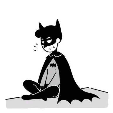 sad batman sticker