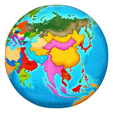 asia map sticker