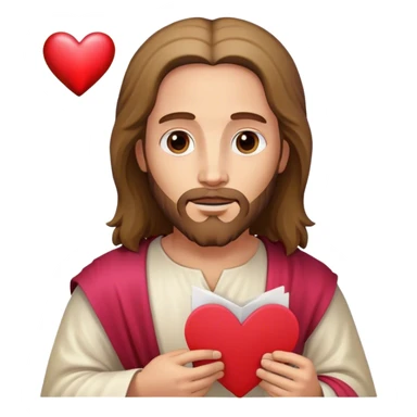 Jesus holding valentine card sticker