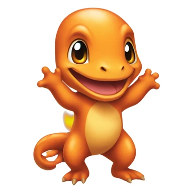 charmander on white background. sticker