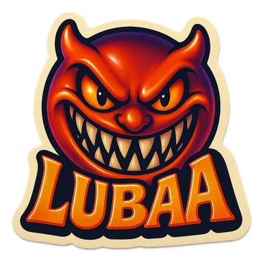 grin EVIL LOOk , Make it say "LUBAA"" sticker