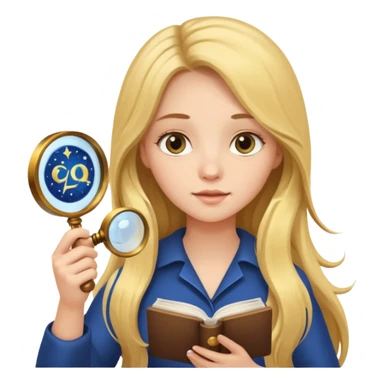 emoji of a girl with long hair reading a horoscope sticker