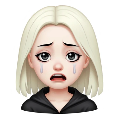 Goth girl crying emoji sticker
