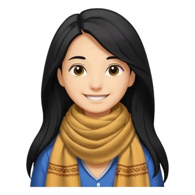 A person with long hair and wearing a kochi scarf  sticker