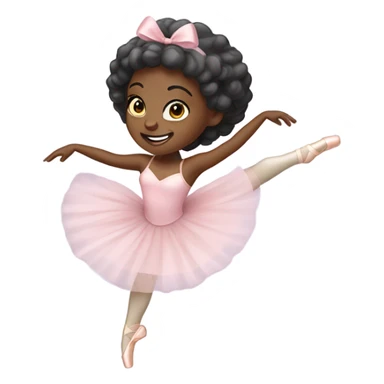 Black lady curly hair ballerina  sticker
