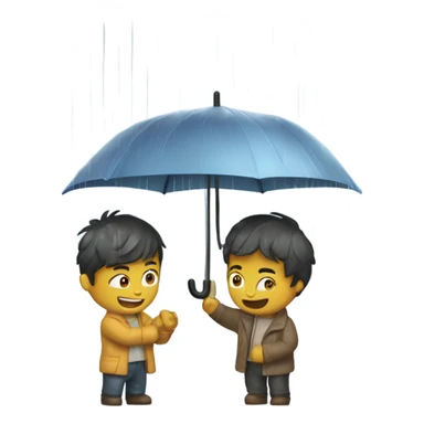 friends playing down of the rain  sticker