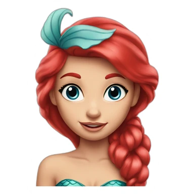 ariel-the little mermaid-blue eyed-red hair sticker