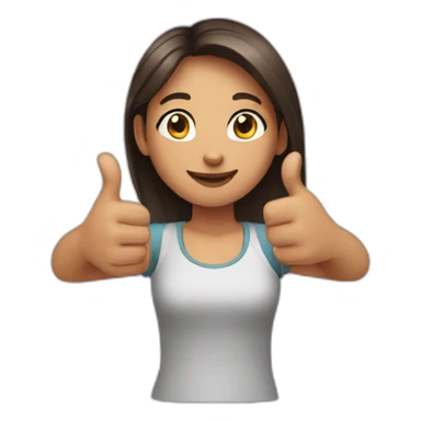 A girl showing thumbs up with both hands sticker