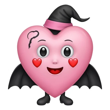 pastel pink heart Halloween sticker