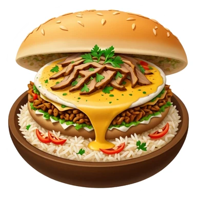 rice topped with döner sticker