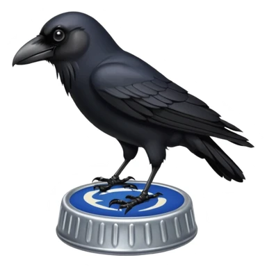 Crow on bottle cap, Street Wildlife. sticker